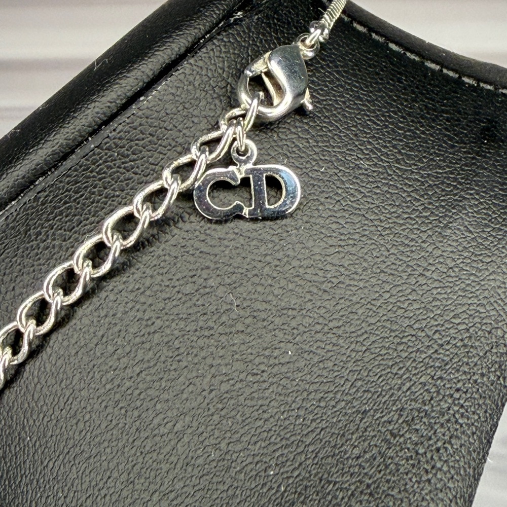 Dior Pink & Silver Trotter Pendant Necklace | Dior Logo Charm Necklace | Vintage - Picture 5 of 7